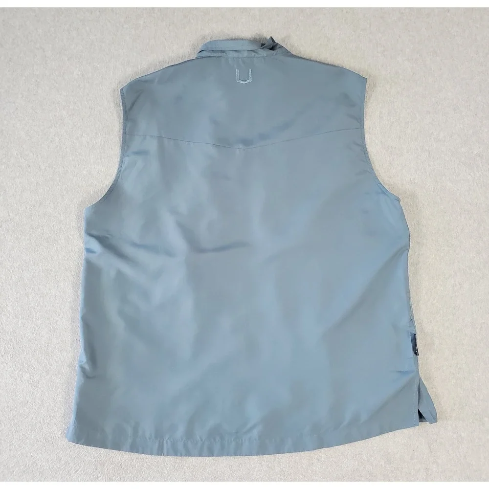 SCOTTeVEST Featherweight Vest Mens XL Blue Gray Multi-Pocket Travel Hiking TEC